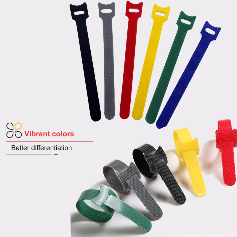 Fxhdc-M Organize Your Cables With 60Pcs Reusable Fastening Hook And Loop Cable Ties - 6 Inch Cable Management Ties In 6 Colors, Adjustable Cord Ties With Hook And Loop For Home And Office Electronics - Image 2